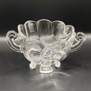 Vintage Cambridge Glass Clear Nautilus Sugar Bowl